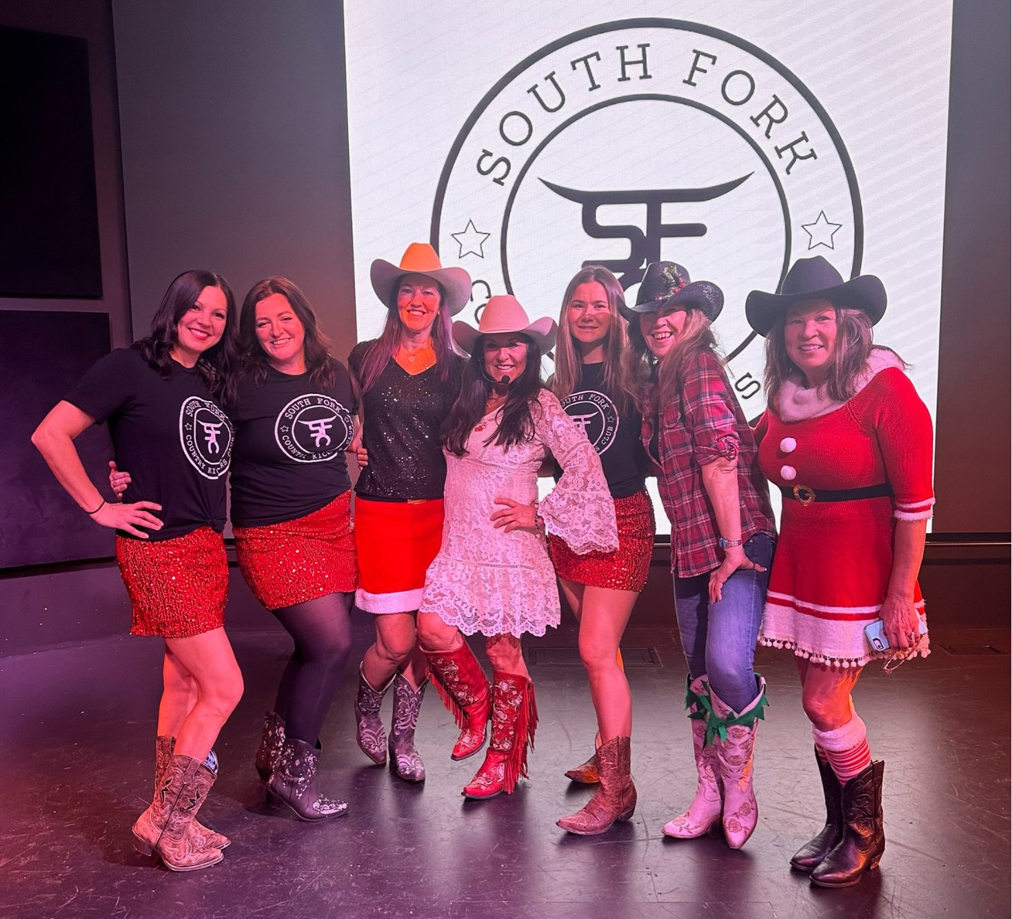 Country Kickers lined up in their boots and hats